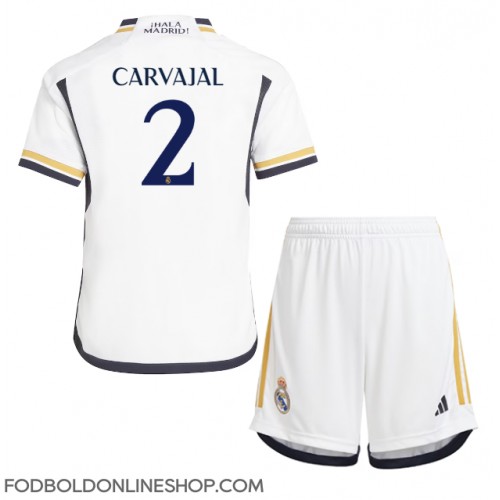 Real Madrid Daniel Carvajal #2 Hjemme Trøje Børn 2023-24 Kortærmet (+ Korte bukser)